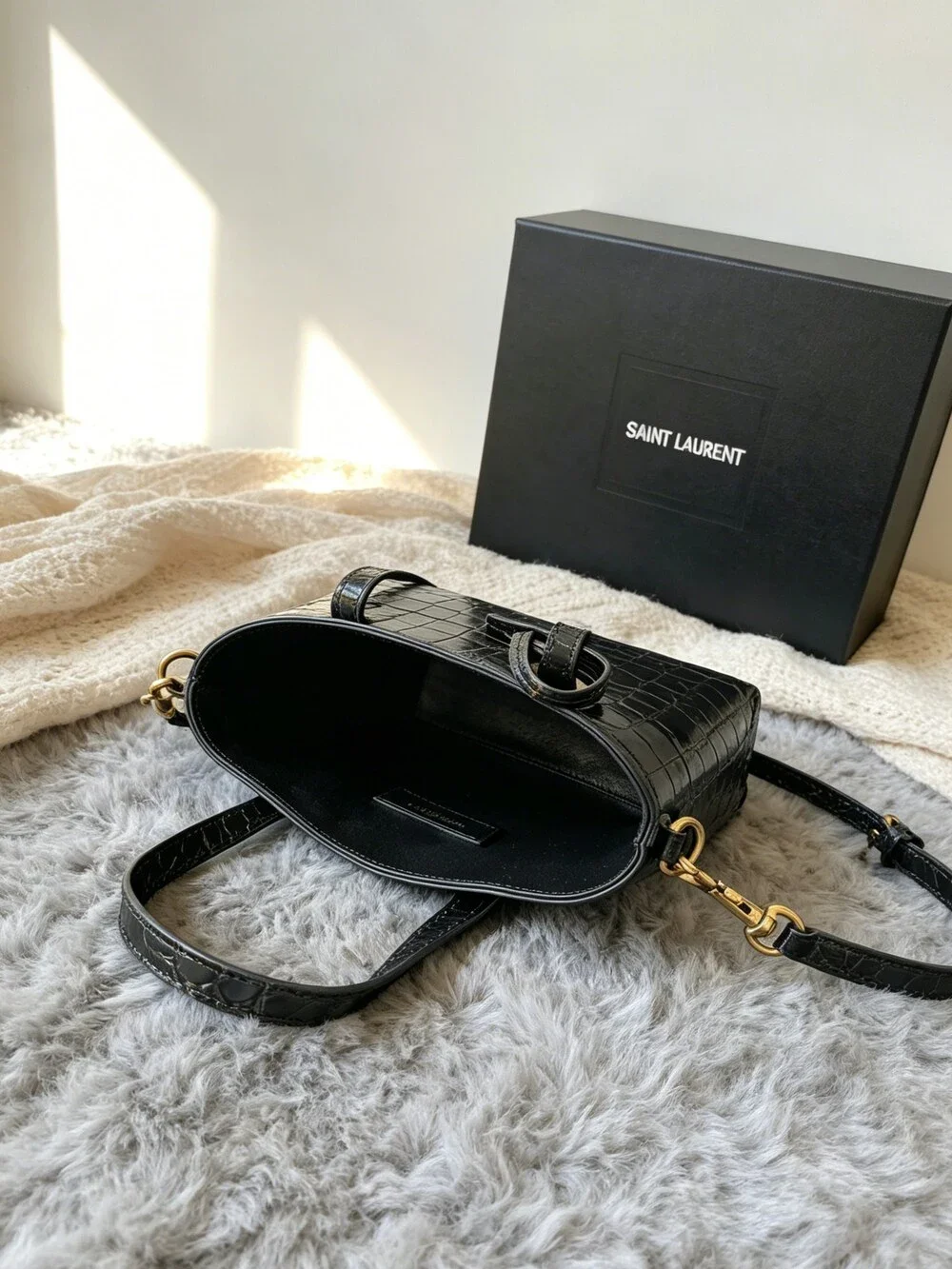 YSL Mini Shopping Tote in Black